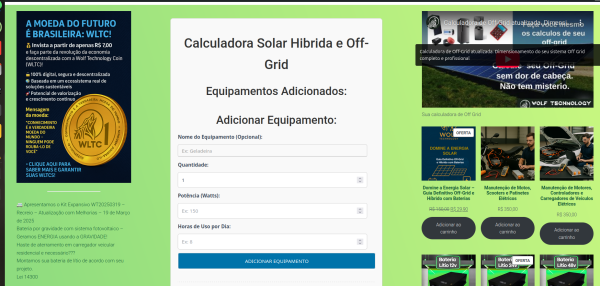 Calculadora Solar - Calcule os componente de seu sistema solar Híbrido ou Off-Grid - Imagem 3